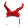 Red Horns Headband With Red Fur