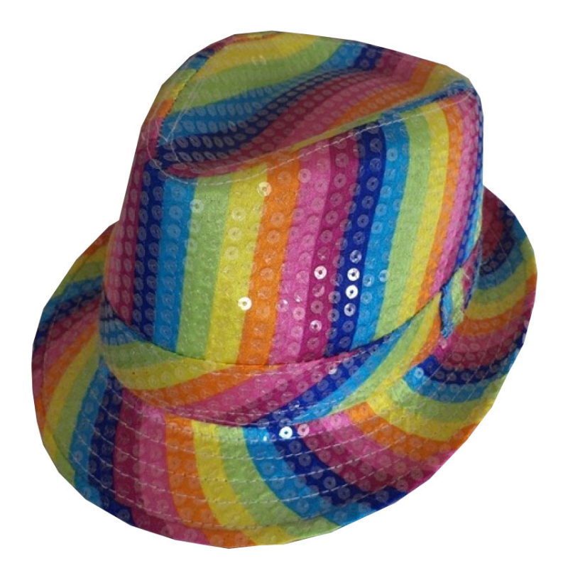 Rainbow Sequin Trilby Party Hat