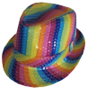 Rainbow Sequin Trilby Party Hat