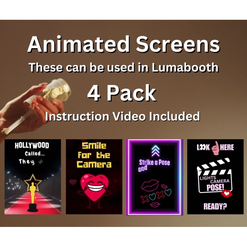 4 Animated Screens - Can be used in Lumabooth