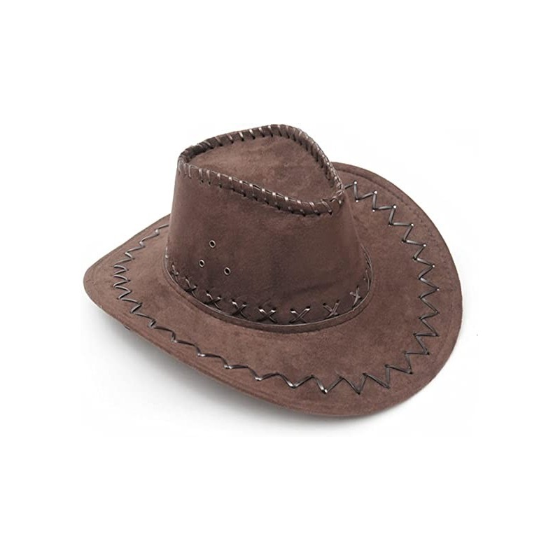 Brown Leather Look Cowboy Hat