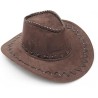 Brown Leather Look Cowboy Hat